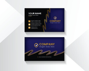 Wall Mural - Modern Creative  business card gold and black design of text, Personal visiting card with company logo. Vector illustration. Stationery design.