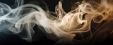 Fototapeta Abstrakcje - Banner abstract smoke background. Ai generative.