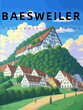 Baesweiler: Retro tourism poster with an German landscape and the headline Baesweiler in Nordrhein-Westfalen