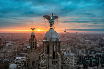 Wall Mural - Sunrise over Liverpool