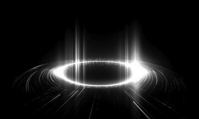 Wall Mural - glow light effect. circular lens flare. abstract rotational lines on transparent background