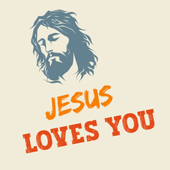 Jesus Loves You T Shirt or Sticker Design
