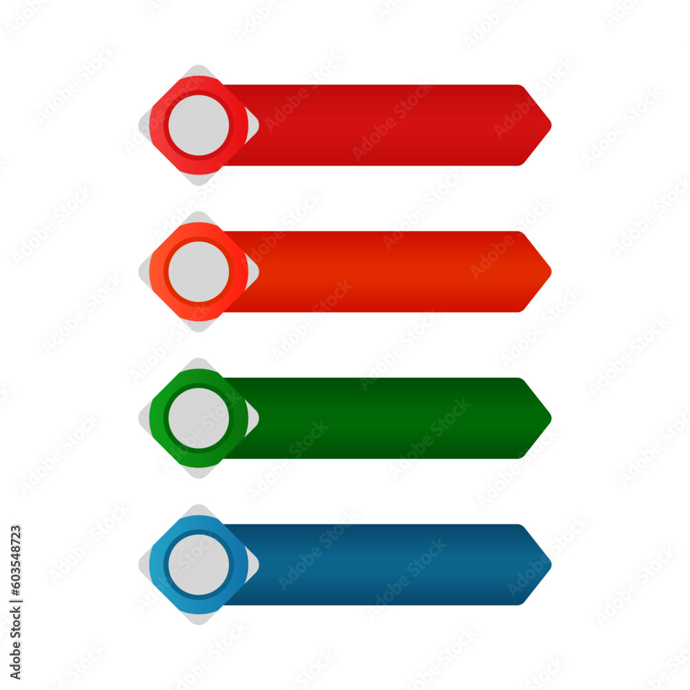 Infographic Ribbon Template In 4 Step With Colourful Rectangle Shape ...