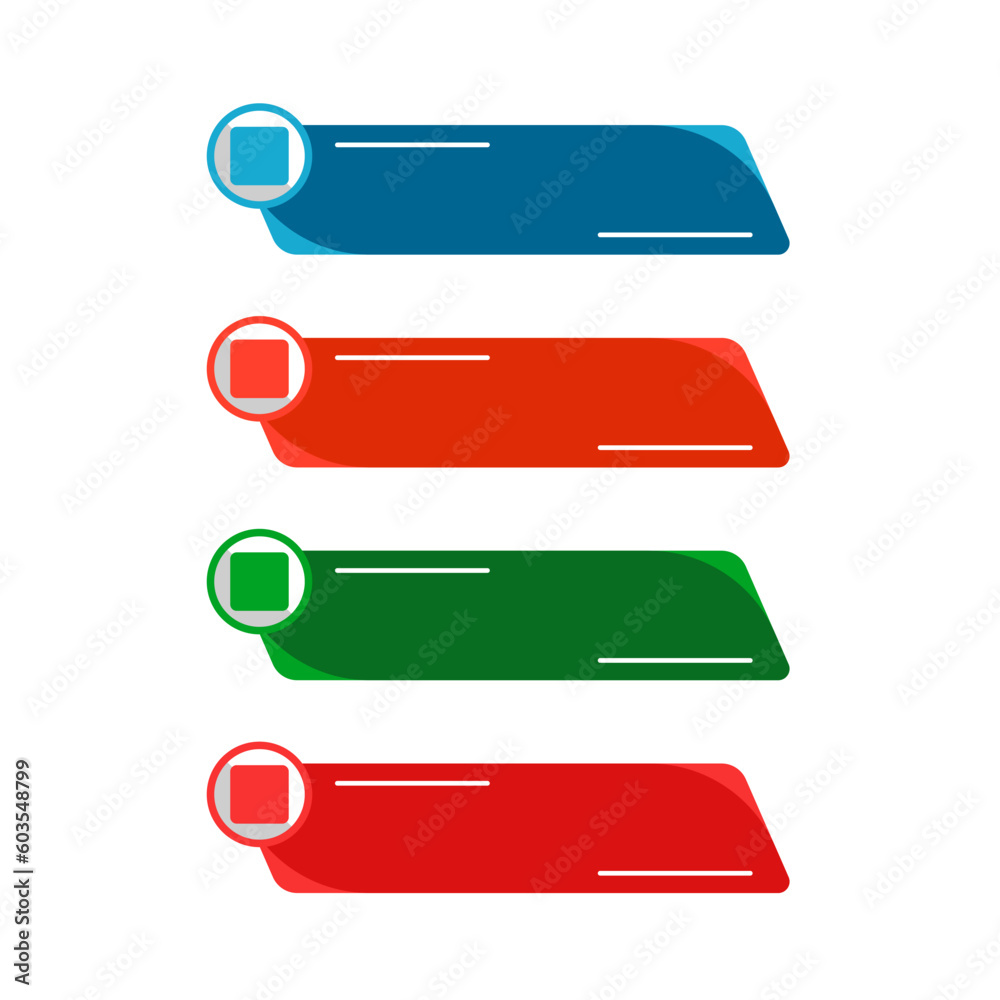 Rectangle Shape Riben Infographic Ribbon Template In 4 Step With Colourful Rectangle Shape ...