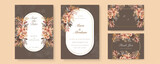 Fototapeta Boho - Blue gold leaf floral flower elegant wedding invitation watercolor
