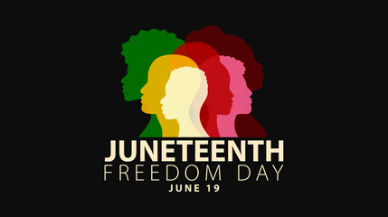 Wall Mural - Juneteenth Emancipation Day. American holiday celebration of freedom, June 19. African-American history and heritage. Vector illustration