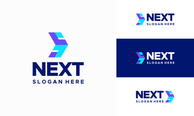Wall Mural - modern next logo designs concept vector, arrow logo designs concept