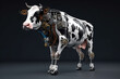 Image of a cow modified into a robot. Wild animal. Illustration, Generative AI.