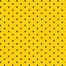 Abstract Black Star Pattern With Yellow Background.