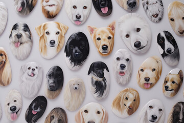 Wall Mural - dog face  background, AI Generative