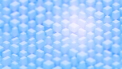 Wall Mural - beautiful soft shining geometric blue cuboids - abstract 3d rendering