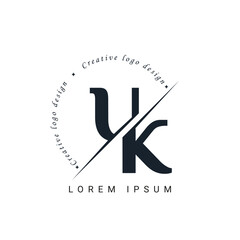 UK Letter Logo Design with a Creative Cut. Creative logo design