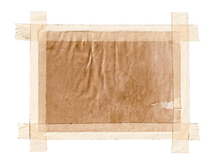 Poster - Old paper glued with tape. Vintage texture copy space