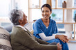 © Tinashe N/peopleimages.com - Healthcare, happy and a nurse talking to an old woman in a nursing home during a visit or checkup. Medical, smile and a female medicine professional having a conversation with a senior resident