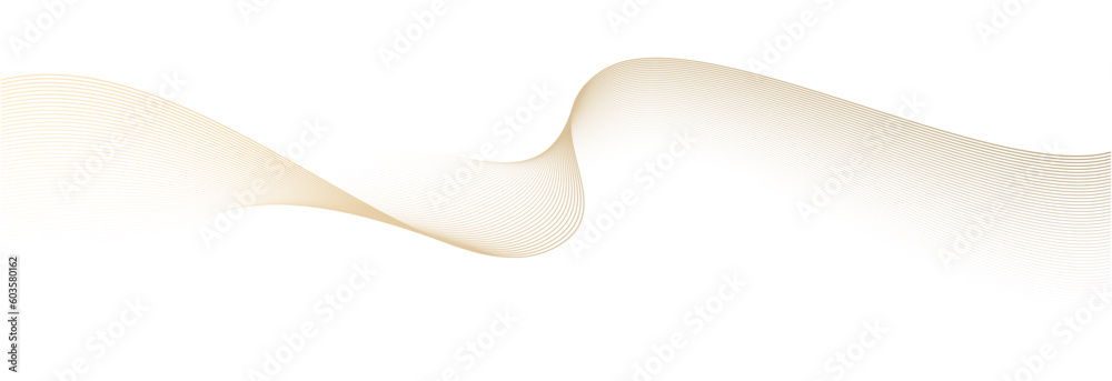 Abstract vector wavy lines flowing smooth curve gold gradient color on ...