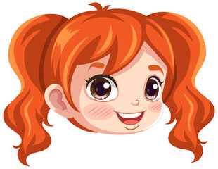 Canvas Print - Cute girl ginger hair head