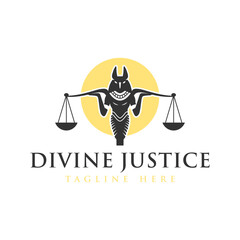 Canvas Print - god of justice anubis illustration logo