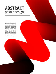 Canvas Print - Red Modern Colorful Poster. Vector Illustration of Banner Concept with Contemporary Typography. Flyer Background.