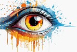 Fototapeta  - eye of a person watercolor