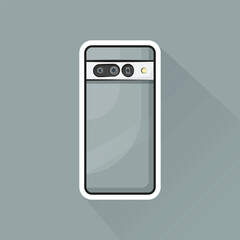 Illustration Vector of Gray Phone Back in Flat Design