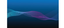 Abstract Blue Liner Wave Background