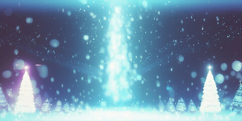 Wall Mural - snow winter background cold blue banner, Generated AI, Generated, AI