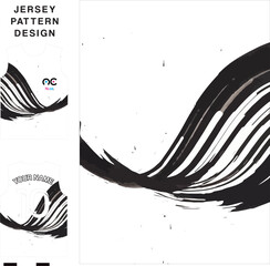 Abstract ink wave concept vector jersey pattern template for printing or sublimation sports uniforms football volleyball basketball e-sports cycling and fishing Free Vector.