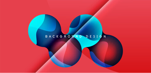 Bright abstract background glossy shiny circle and sphere composition. Minimalist geometric vector Illustration For Wallpaper, Banner, Background, Card