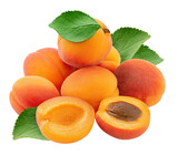 apricot isolated on white background, full depth of field