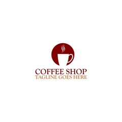 Coffee, coffee shop logo template Isolated on white background