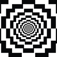 Poster - mind bending illusion black white pattern art.