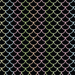 Poster - abstract geometric coloring mermaid scale pattern art.