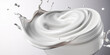 © Elena - Water brightening moisturizer cream in cosmetic box floating in the air. Beauty lotion fluttering explosion in air, splash explosion droplet. Isolated background. AI Generative