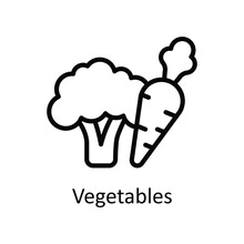 Vegetables Vector    Outline Icon Design Illustration. Agriculture  Symbol On White Background EPS 10 File