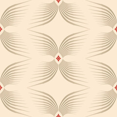 Wall Mural - abstract ethnic symbols pattern tile in ivory shades