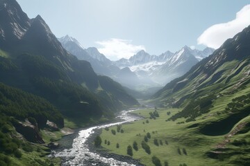 Sticker - swiss mountains in the mountains Generative Ai