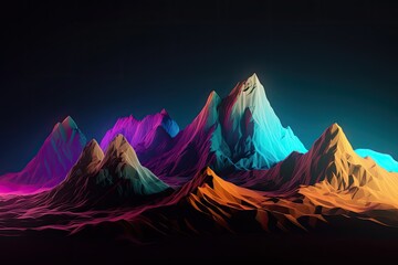 Sticker - colorful mountains Generative Ai