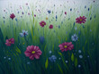 flower meadow painting Art Landscape Nature Colors Canvas Generative AI