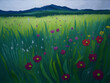 flower meadow painting Art Landscape Nature Colors Canvas Generative AI
