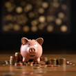 Piggy bank Money box saving money Coin Finance Saving money Financial education Investing Generative AI