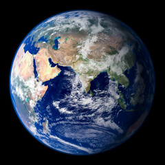 Wall Mural - planet earth globe from space on a black background. elements of this image furnished by nasa