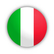 Flaga Włoch Przycisk 3D