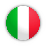 Fototapeta  - Flaga Włoch Przycisk 3D