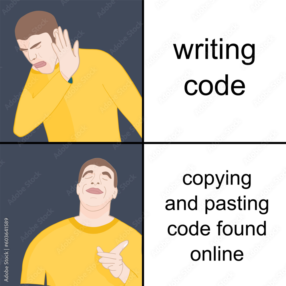 Programmer problems - funny meme Stock Vector | Adobe Stock