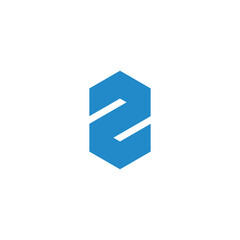 letter z number 2 opposite arrow geometric logo vector