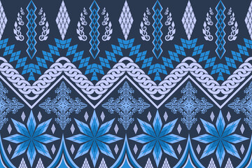 Ethnic Figure aztec embroidery style. Geometric ikat oriental traditional art pattern.Design for ethnic background,wallpaper,fashion,clothing,wrapping,fabric,element,sarong,graphic,vector illustration