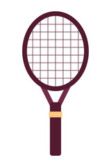 Poster - Tennis racquet semi flat colour vector object. Wooden sports equipment. Tennis raquet. Summer sport. Editable cartoon clip art icon on white background. Simple spot illustration for web graphic design