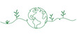 Environment day line art style vector illustration
