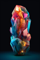 Leinwandbilder -  An abstract sculpture made of geometric forms and materials, exploring the relationship between space, form, and light. Generative AI technology.