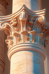 Aufkleber -   the exquisite craftsmanship of a Greek architectural column, Generative AI technology.